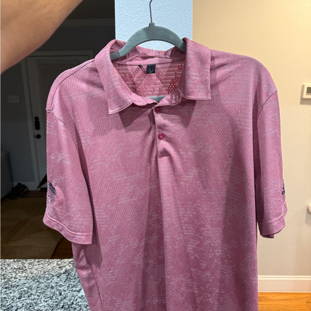 adidas Men's Pink Polo Shirt